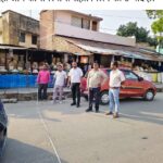 न्याय मार्ग सड़क चौड़ीकरण के लिए बिजली के खंभों का सर्वे